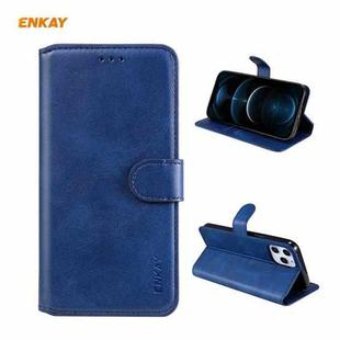 For iPhone 12 Pro Max ENKAY Hat-Prince ENK-PUC023 Horizontal Flip Leather Case with Holder & Card Slots & Wallet(Dark Blue)