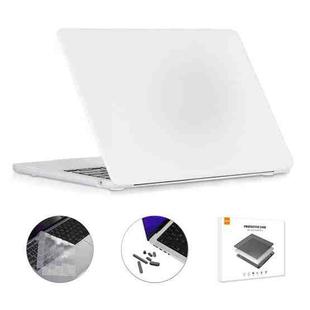 For MacBook Air 13.6 2022/2024 A2681 M2 / A3113 M3 EU Version ENKAY 3 in 1 Matte Laptop Case with TPU Keyboard Film / Anti-dust Plugs(White)