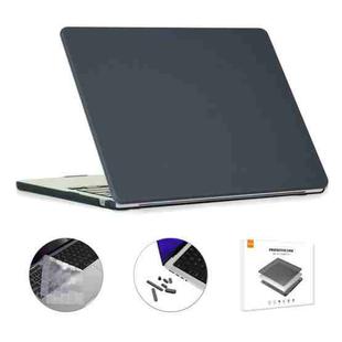 For MacBook Air 13.6 2022/2024 A2681 M2 / A3113 M3 EU Version ENKAY 3 in 1 Matte Laptop Case with TPU Keyboard Film / Anti-dust Plugs(Black)