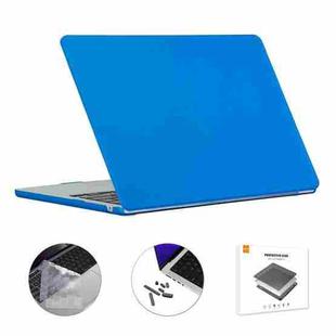 For MacBook Air 13.6 2022/2024 A2681 M2 / A3113 M3 EU Version ENKAY 3 in 1 Matte Laptop Case with TPU Keyboard Film / Anti-dust Plugs (Dark Blue)