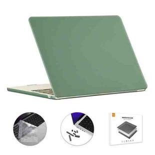For MacBook Air 13.6 2022/2024 A2681 M2 / A3113 M3 EU Version ENKAY 3 in 1 Matte Laptop Case with TPU Keyboard Film / Anti-dust Plugs (Dark Green)