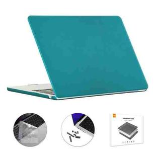 For MacBook Air 13.6 2022/2024 A2681 M2 / A3113 M3 EU Version ENKAY 3 in 1 Matte Laptop Case with TPU Keyboard Film / Anti-dust Plugs (Dark Cyan)