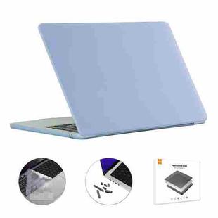 For MacBook Air 13.6 2022/2024 A2681 M2 / A3113 M3 EU Version ENKAY 3 in 1 Matte Laptop Case with TPU Keyboard Film / Anti-dust Plugs (Sierra Blue)