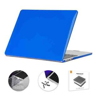 For MacBook Air 13.6 2022/2024 A2681 M2 / A3113 M3 EU Version ENKAY 3 in 1 Crystal Laptop Case with TPU Keyboard Film / Anti-dust Plugs (Dark Blue)