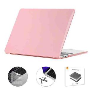 For MacBook Air 13.6 2022/2024 A2681 M2 / A3113 M3 EU Version ENKAY 3 in 1 Crystal Laptop Case with TPU Keyboard Film / Anti-dust Plugs (Pink)