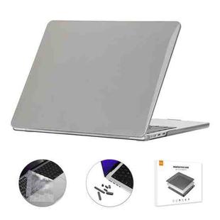 For MacBook Air 13.6 2022/2024 A2681 M2 / A3113 M3 EU Version ENKAY 3 in 1 Crystal Laptop Case with TPU Keyboard Film / Anti-dust Plugs (Grey)