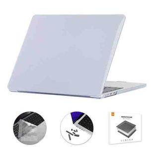 For MacBook Air 13.6 2022/2024 A2681 M2 / A3113 M3 EU Version ENKAY 3 in 1 Crystal Laptop Case with TPU Keyboard Film / Anti-dust Plugs (Sierra Blue)