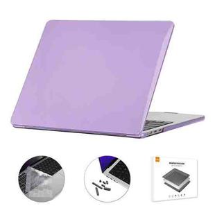 For MacBook Air 13.6 2022 A2681 US Version ENKAY 3 in 1 Crystal Laptop Case with TPU Keyboard Film / Anti-dust Plugs (Light Purple)