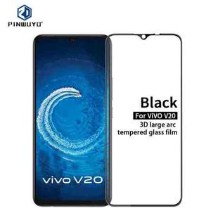 For vivo V20 PINWUYO 9H 3D Curved Full Screen Explosion-proof Tempered Glass Film(Black)