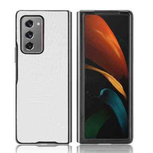 For Samsung Galaxy Z Fold2 / Z Fold2 5G Shockproof Crocodile Texture PC + PU Case(White)