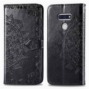 For LG Style3 L-41A Mandala Flower Embossed Horizontal Flip Leather Case with Bracket / Card Slot / Wallet / Lanyard(Black)