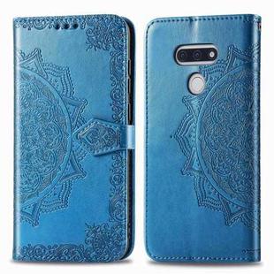For LG Style3 L-41A Mandala Flower Embossed Horizontal Flip Leather Case with Bracket / Card Slot / Wallet / Lanyard(Blue)