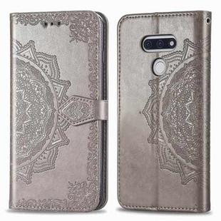 For LG Style3 L-41A Mandala Flower Embossed Horizontal Flip Leather Case with Bracket / Card Slot / Wallet / Lanyard(Gray)