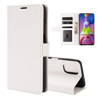 For Samsung Galaxy M51 (Side Fingerprint) R64 Texture Single Horizontal Flip Protective Case with Holder & Card Slots & Wallet & Photo Frame(White)