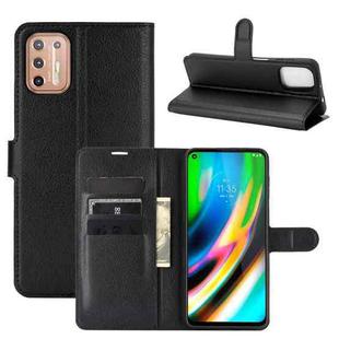 For Motorola Moto G9 Plus Litchi Texture Horizontal Flip Protective Case with Holder & Card Slots & Wallet(Black)