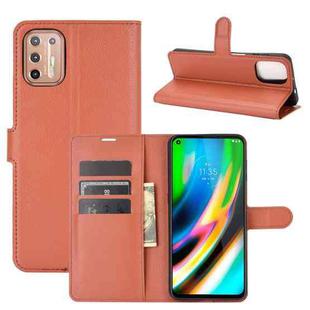 For Motorola Moto G9 Plus Litchi Texture Horizontal Flip Protective Case with Holder & Card Slots & Wallet(Brown)