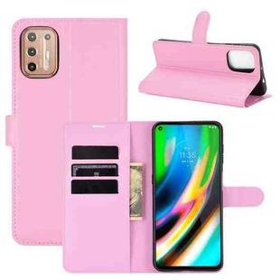 For Motorola Moto G9 Plus Litchi Texture Horizontal Flip Protective Case with Holder & Card Slots & Wallet(Pink)