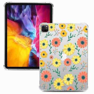 For iPad Pro 12.9 inch (2021) / (2020) Colored Drawing Four-Corners Shockproof TPU Tablet Case(Daisy)