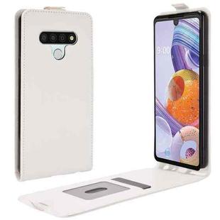 For LG Stylo 6 R64 Texture Single Vertical Flip Leather Protective Case with Card Slots & Photo Frame(White)