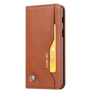 Knead Skin Texture Horizontal Flip Leather Case for Galaxy A8 2018, with Photo Frame & Holder & Card Slots & Wallet(Brown)