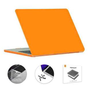 For MacBook Air 13.6 2022/2024 A2681 M2 / A3113 M3 US Version ENKAY 3 in 1 Matte Laptop Case with TPU Keyboard Film / Anti-dust Plugs (Orange)