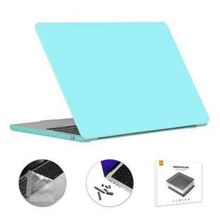 For MacBook Air 13.6 2022/2024 A2681 M2 / A3113 M3 US Version ENKAY 3 in 1 Matte Laptop Case with TPU Keyboard Film / Anti-dust Plugs (Light Cyan)