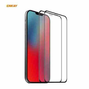 For iPhone 12 Pro Max 2pcs ENKAY Hat-Prince 0.26mm 9H 6D Curved Full Coverage Tempered Glass Protector