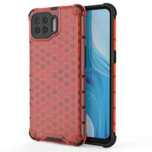 For OPPO F17  Shockproof Honeycomb PC + TPU Case(Red)