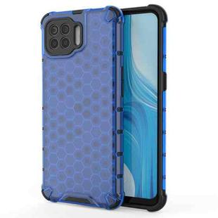 For OPPO F17  Shockproof Honeycomb PC + TPU Case(Blue)