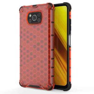 For Xiaomi POCO X3 NFC Shockproof Honeycomb PC + TPU Case(Red)