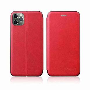 For iPhone 12 Pro Max Integrated Voltage Retro Texture Magnetic TPU+PU Leather Case with Card Slot & Holder(Red)