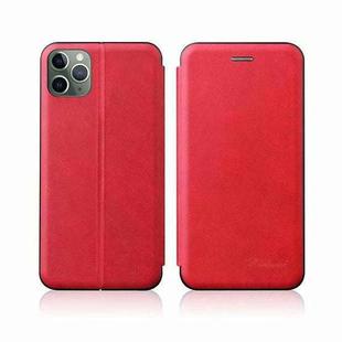 For iPhone 12 Pro Integrated Voltage Retro Texture Magnetic TPU+PU Leather Case with Card Slot & Holder(Red)