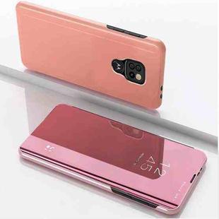 For Motorola G9 Play Plated Mirror Horizontal Flip Leather Case with Holder(Rose Gold)