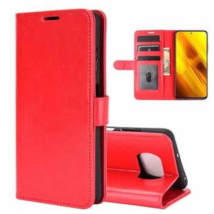 For Xiaomi Poco X3  R64 Texture Single Horizontal Flip Protective Case with Holder & Card Slots & Wallet& Photo Frame(Red)