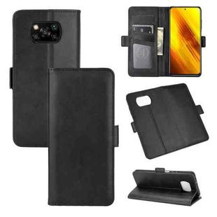 For Xiaomi Poco X3/X3 NFC  Dual-side Magnetic Buckle Horizontal Flip Leather Case with Holder & Card Slots & Wallet(Black)