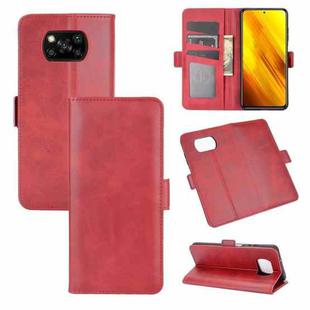 For Xiaomi Poco X3/X3 NFC  Dual-side Magnetic Buckle Horizontal Flip Leather Case with Holder & Card Slots & Wallet(Red)