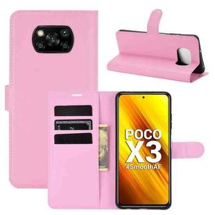 For Xiaomi Poco X3/X3 NFC Litchi Texture Horizontal Flip Protective Case with Holder & Card Slots & Wallet(Pink)