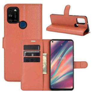 For WIKO View 5 Litchi Texture Horizontal Flip Protective Case with Holder & Card Slots & Wallet(Brown)
