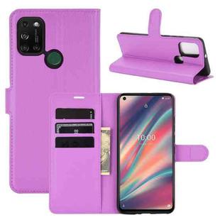 For WIKO View 5 Litchi Texture Horizontal Flip Protective Case with Holder & Card Slots & Wallet(Purple)