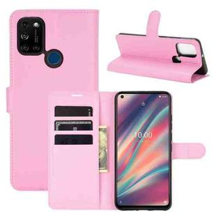 For WIKO View 5 Litchi Texture Horizontal Flip Protective Case with Holder & Card Slots & Wallet(Pink)