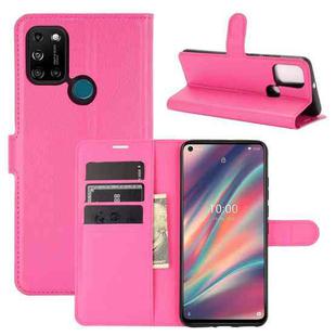 For WIKO View 5 Litchi Texture Horizontal Flip Protective Case with Holder & Card Slots & Wallet(Rose red)