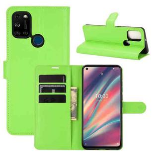 For WIKO View 5 Litchi Texture Horizontal Flip Protective Case with Holder & Card Slots & Wallet(Green)