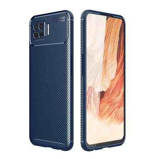 For OPPO F17 Carbon Fiber Texture Shockproof TPU Case(Blue)