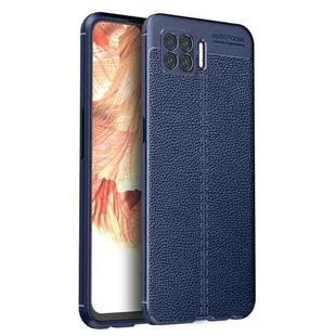 For OPPO F17 Litchi Texture TPU Shockproof Case(Navy Blue)