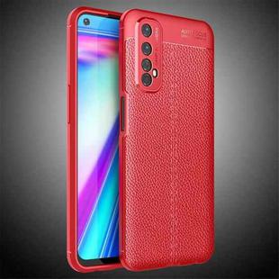 For OPPO Realme 7 Litchi Texture TPU Shockproof Case(Red)