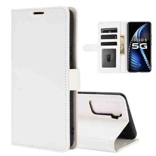 For vivo iQOO 5 5G R64 Texture Single Horizontal Flip Protective Case with Holder & Card Slots & Wallet& Photo Frame(White)