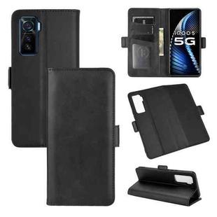 For vivo iQOO 5 5G Dual-side Magnetic Buckle Horizontal Flip Leather Case with Holder & Card Slots & Wallet(Black)