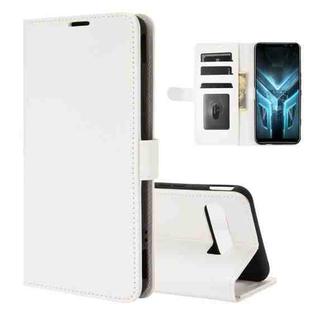 For Asus ROG Phone 3 Strix ZS661KS R64 Texture Single Horizontal Flip Protective Case with Holder & Card Slots & Wallet& Photo Frame(White)
