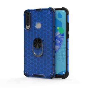 For Huawei Y6p 2020 Shockproof Honeycomb PC + TPU Ring Holder Protection Case(Blue)