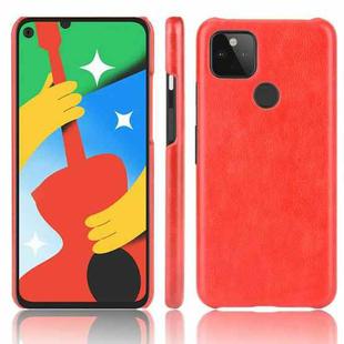 For Google Pixel 4a 5G Shockproof Litchi Texture PC + PU Case(Red)